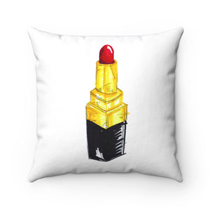 Red Lipstick Spun Polyester Square Pillow