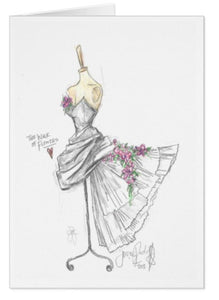 Walk of Flowers / White Taffeta Gown Single Card