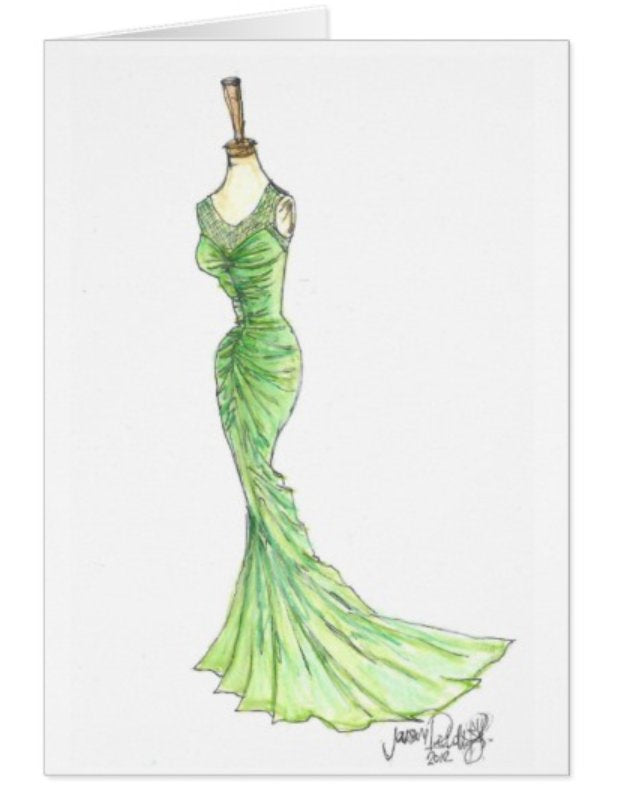Green is Gorgeous / Green Gown Single Card