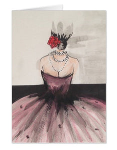 The Beautiful Flower / Belle Fleur Pink Ball Gown Single Card