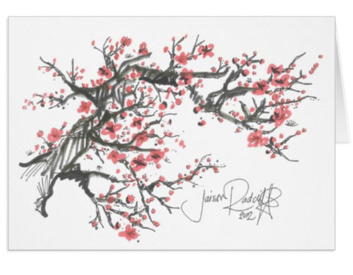 Cherry Blossom Tree Greeting Card Set